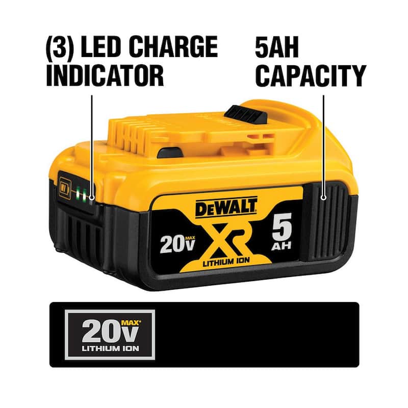 Juego de Combo de 2 Herramientas Inalámbricas DEWALT 20V MAX XR para Automóviles con un trinquete de 1/2 pulg., un trinquete de 3/8 pulg. y una batería de 5.0Ah - DCK205P1