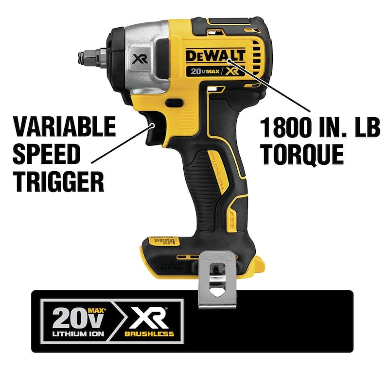 Juego de Combo de 2 Herramientas Inalámbricas DEWALT 20V MAX XR para Automóviles con un trinquete de 1/2 pulg., un trinquete de 3/8 pulg. y una batería de 5.0Ah - DCK205P1