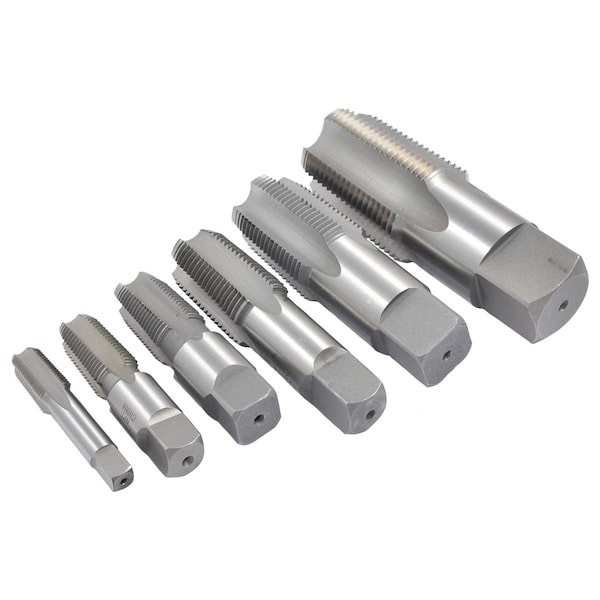 Hhip 6 Piece 1/8-1 in. Carbon Steel NPT Taper Pipe Tap Set - 1011-3307