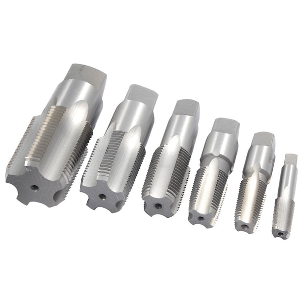 Hhip 6 Piece 1/8-1 in. Carbon Steel NPT Taper Pipe Tap Set - 1011-3307
