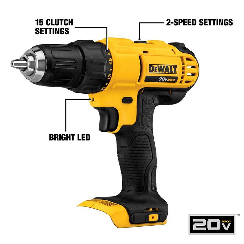 Equipo combinado inalámbrico de 4 herramientas DEWALT 20V MAX con (1) batería 20V 4.0Ah, (1) batería 20V 2.0Ah y cargador - DCK445D1M1.