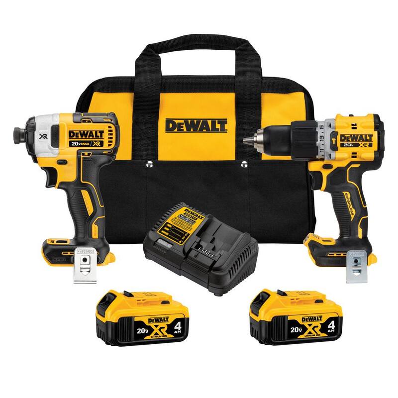 Kit combo inalámbrico sin escobillas de 20V MAX DEWALT con (2) baterías de 4.0Ah y cargador - DCK249M2