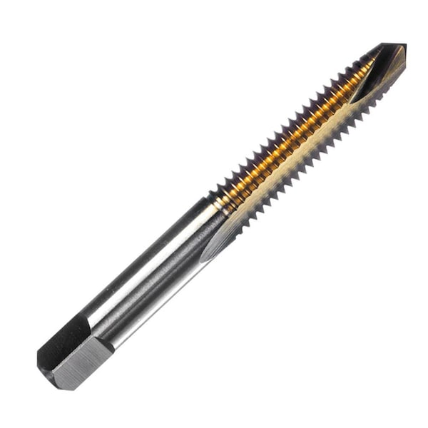 Champion Cutting Tool #10-32 - 321T Spiral Taps, Plug Taps, 32 TPI , HSS w/ Titanium Nitride Surface Treatment, 12PK - CHA 321T-10-32