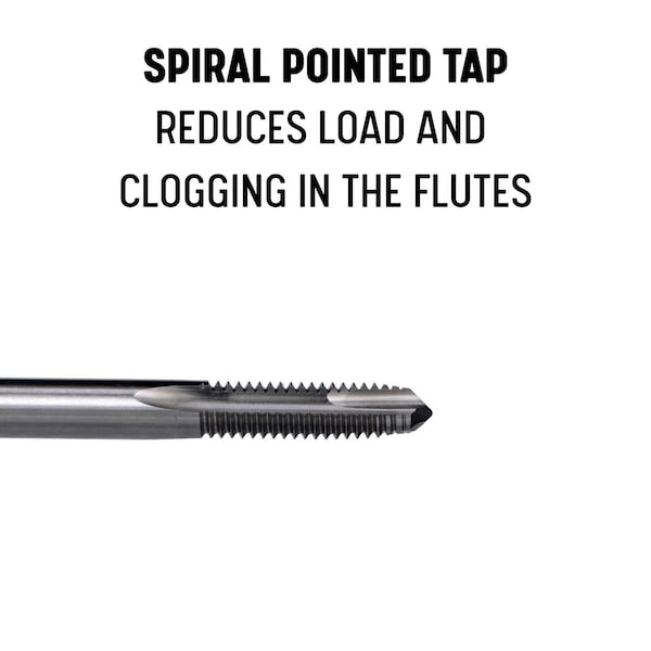 Drill America HSS Spiral Point Tap, #0-80, 2 Flutes - DWT57009