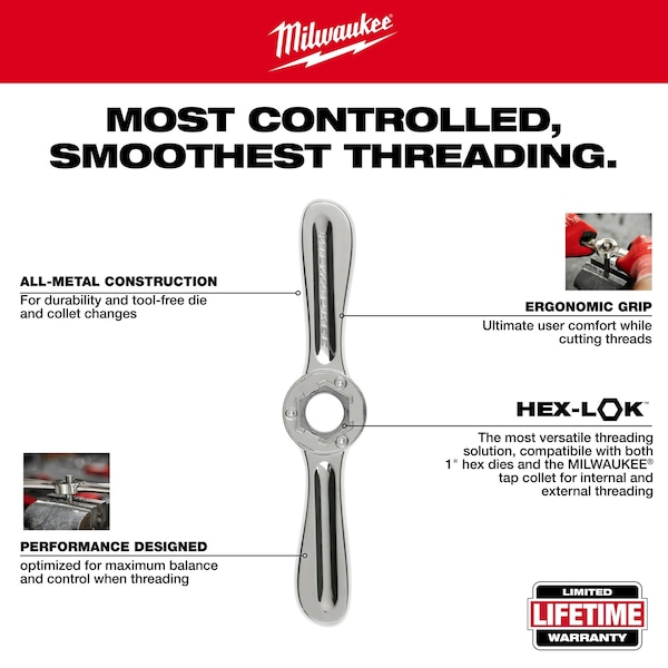 Milwaukee Tool Hex-LOK 2-in-1 Tap and Die Threading Handle? & Tap Collet - 49-57-5003