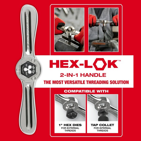 Milwaukee Tool Hex-LOK 2-in-1 Tap and Die Threading Handle? & Tap Collet - 49-57-5003