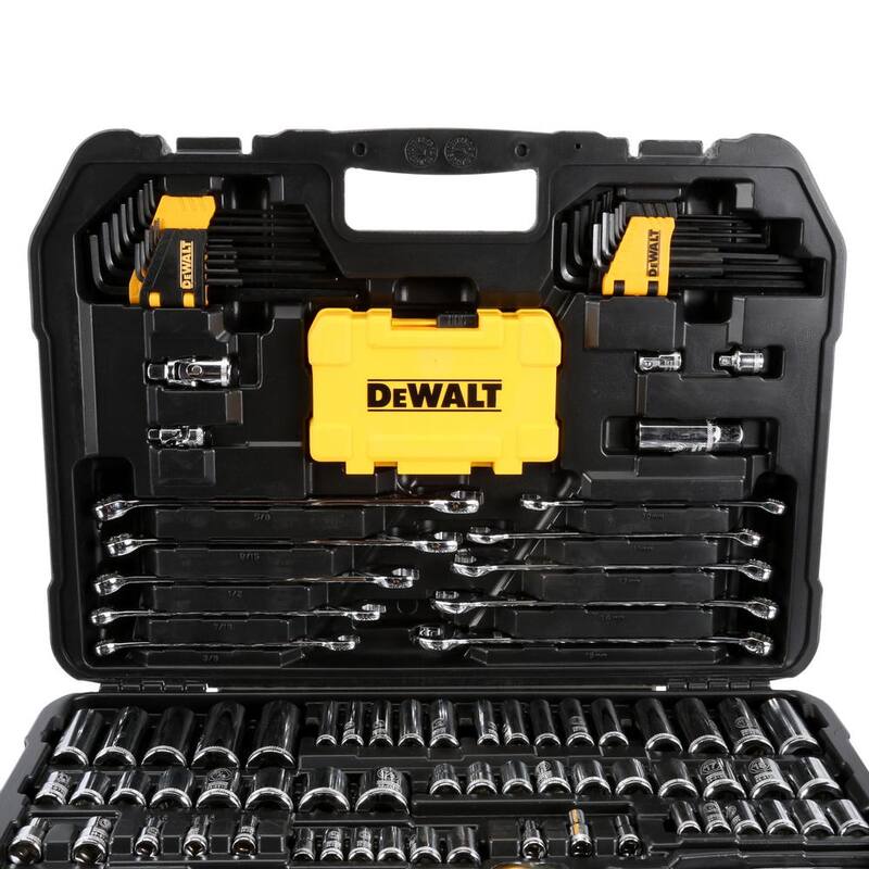 DEWALT ATOMIC 20V MAX Juego de combos inalámbricos de iones de litio con 2 herramientas y set de herramientas mecánicas de 142 piezas con (2) baterías de 2 Ah, cargador y bolsa - DCK225D2WT73802
