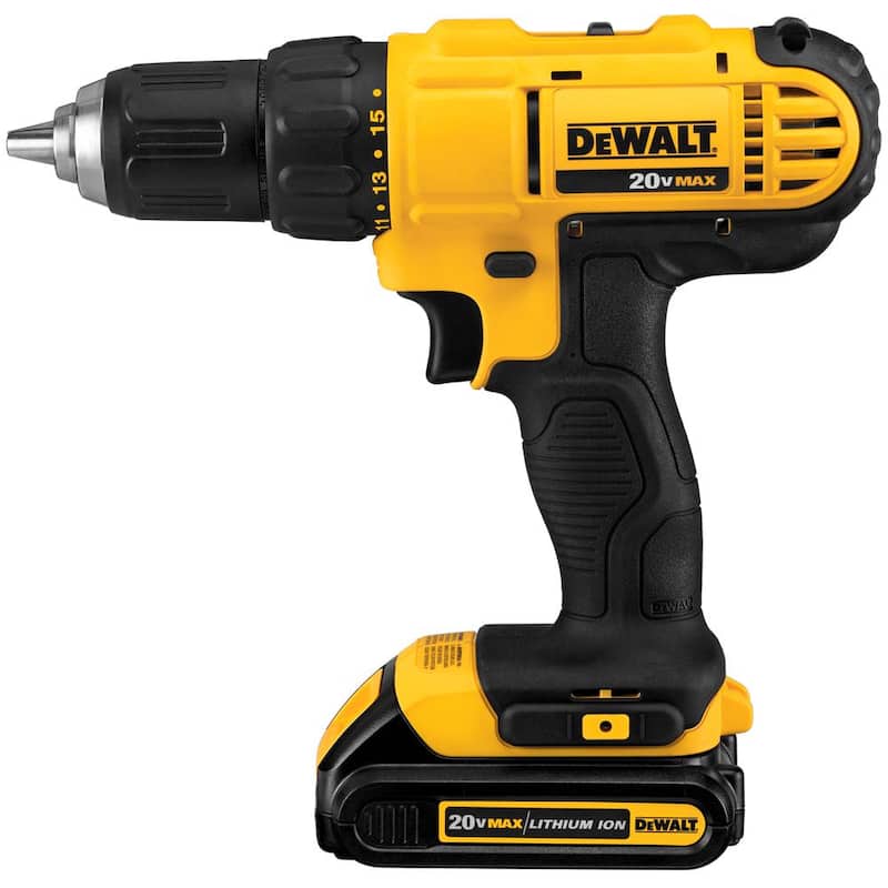 Kit de combo inalámbrico de taladro/destornillador DEWALT 20V MAX de iones de litio, 20V MAX 4.5-5 pulgadas Amoladora y (2) 20V MAX 1.3Ah Baterías - DCK240C2DCG412B