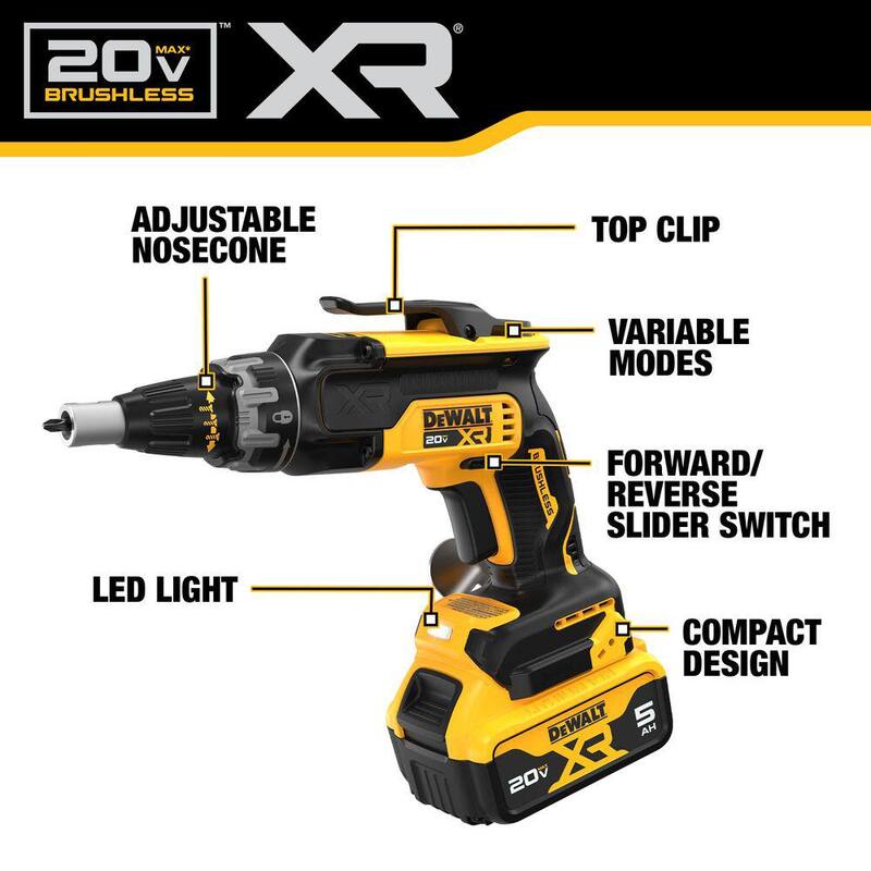 Kit combinado DEWALT 20V MAX de destornillador inalámbrico sin escobillas y impacto de iones de litio (2 herramientas) con (2) baterías de 5.0Ah, cargador y bolsa - DCK268P2