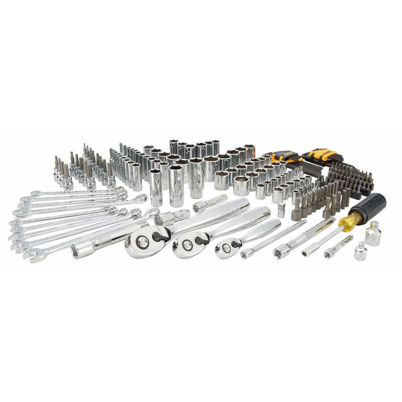 Kit combo inalámbrico DEWALT de 20V MAX de iones de litio (2 piezas), set de herramientas para mecánicos (200 piezas), (2) baterías de 20V 1.3Ah y cargador - DCK240C2DWMT75000