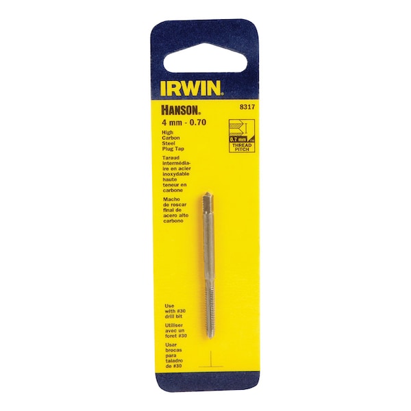 Irwin Irwin Hanson High Carbon Steel Metric Plug Tap 4-0.70 mm 1 pc - 8317