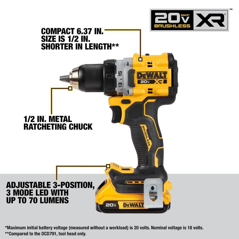 Kit combinado inalámbrico DEWALT 20V MAX con 4 herramientas, incluye (2) baterías de 5.0Ah y cargador - DCK447P2