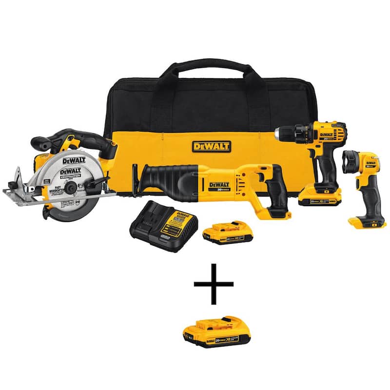 Kit combinado inalámbrico DEWALT 20V MAX y (3) baterías de 20V 2.0Ah y cargador - DCK423D2w203