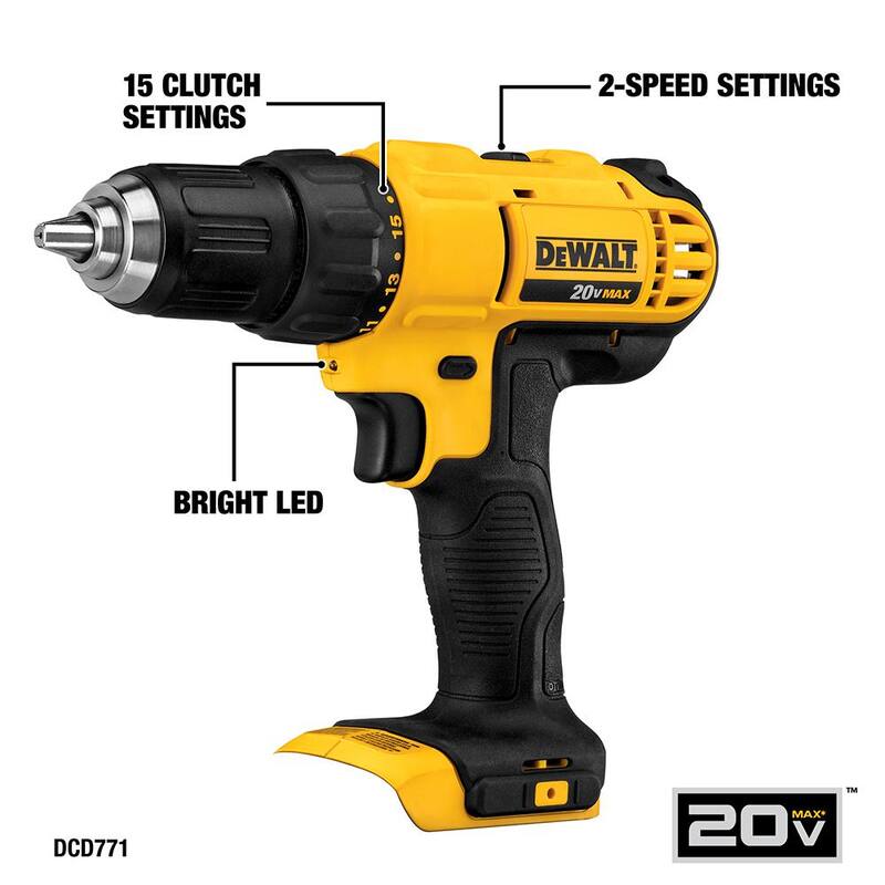 Juego de combinación de 5 herramientas inalámbricas DEWALT 20V MAX de iones de litio con (2) baterías de 20V 4.0Ah, (1) batería de 20V 2.0Ah y cargador - DCK551D1M1WB240