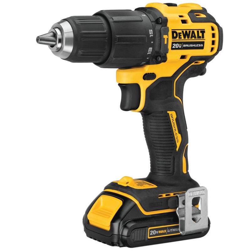 DEWALT ATOMIC 20V MAX Kit de Combo Inalámbrico sin escobillas Taladro de martillo/impacto de 20V, Sierra reciprocante inalámbrica de 20V y (2) Baterías de 1.3Ah - DCK279C2W380