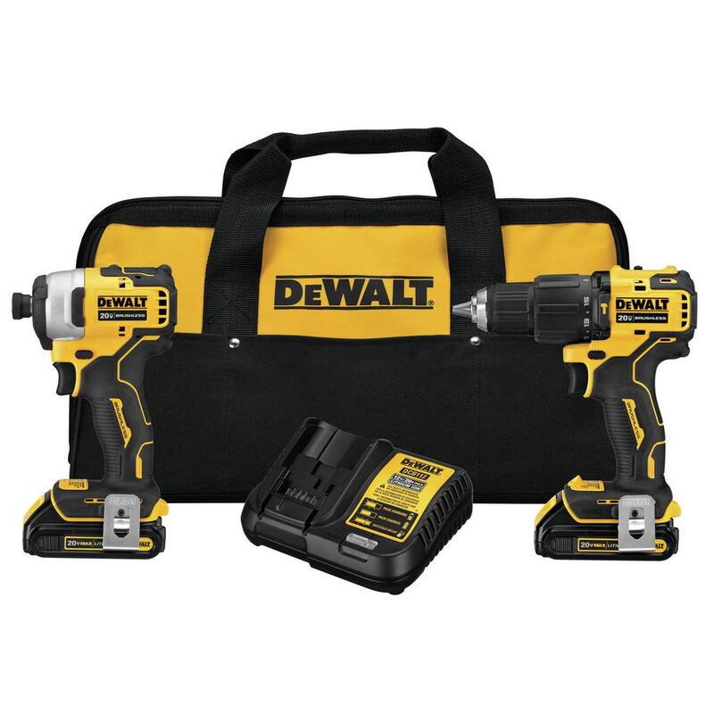 Kit combinado de taladro percutor/impacto inalámbrico sin escobillas DEWALT ATOMIC 20V MAX, sierra circular de 20V y (2) baterías de 1.3Ah - DCK279C2W391