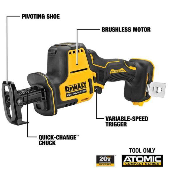 Kit combo inalámbrico sin escobillas DEWALT ATOMIC 20V MAX de 4 herramientas y herramienta multiusos oscilante inalámbrica de 3 velocidades 20V MAX XR sin escobillas - DCK489D2WCS356B