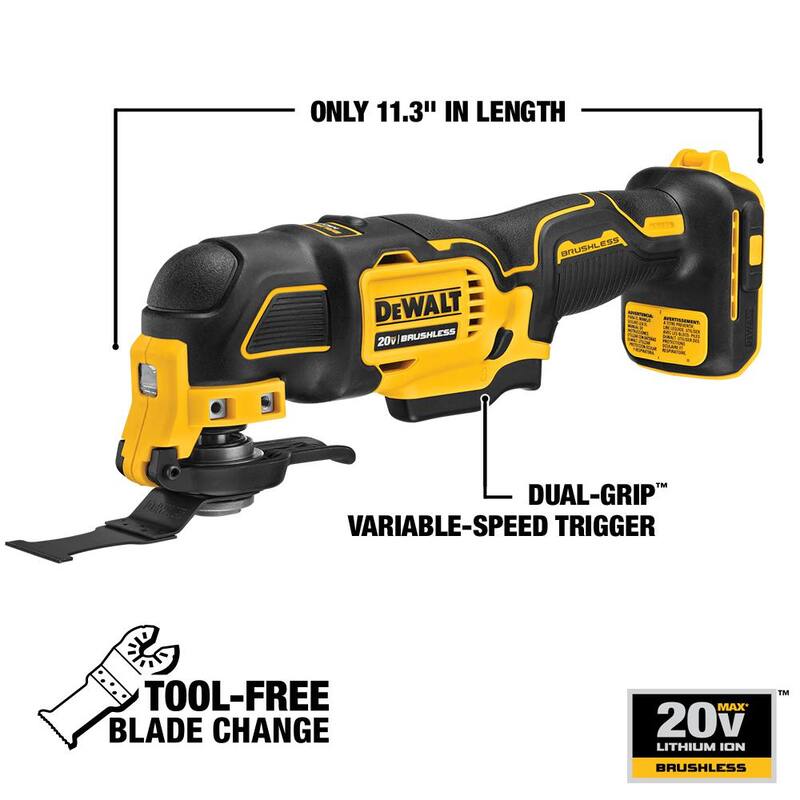 Kit combo inalámbrico sin escobillas DEWALT ATOMIC 20V MAX de 4 herramientas y herramienta multiusos oscilante inalámbrica de 3 velocidades 20V MAX XR sin escobillas - DCK489D2WCS356B