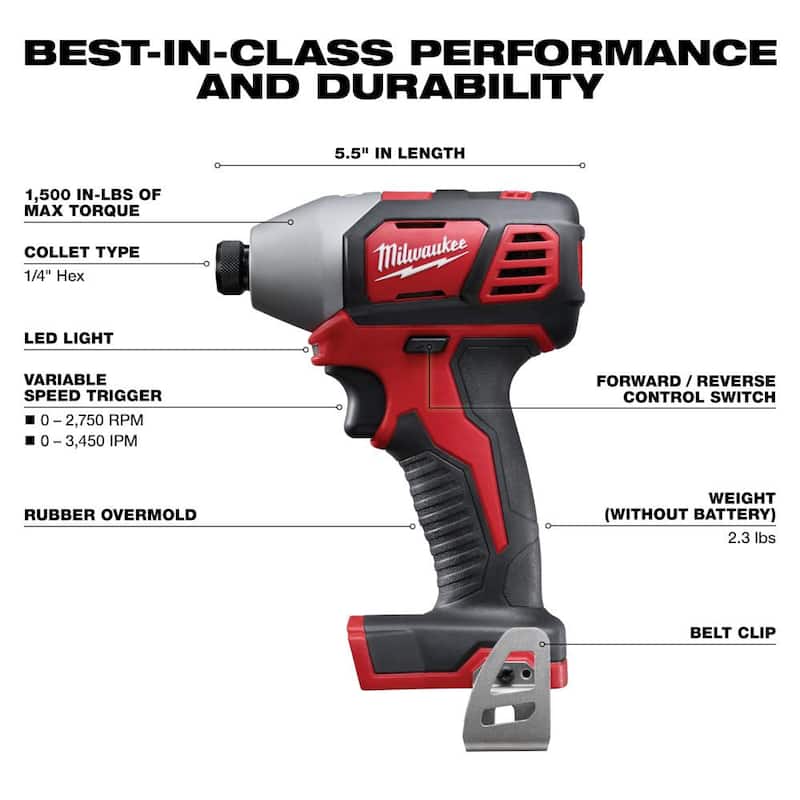 Juego combinado inalámbrico de 7 herramientas Milwaukee M18 de 18 volts con baterías de 2, cargador y bolsa de herramientas - 2695-27SH