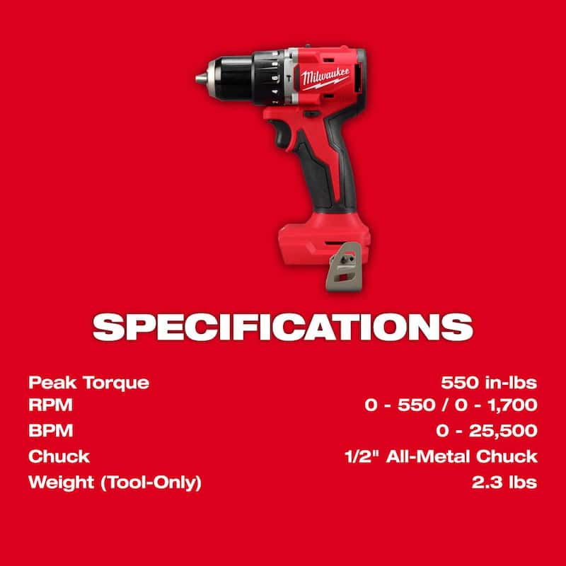 Milwaukee M18 18-Volt Lithium-Ion Juego de herramientas inalámbricas sin escobillas (4 herramientas) con 2 baterías, 1 cargador y bolsa para herramientas - 3693-24CX