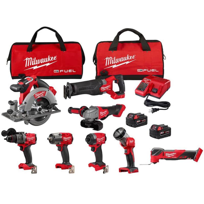 Milwaukee M18 FUEL 18-Volt Lithium-Ion Brushless Cordless Combo Kit (7 herramientas) con M18 FUEL Multi Tool - 3697-27-2836-20