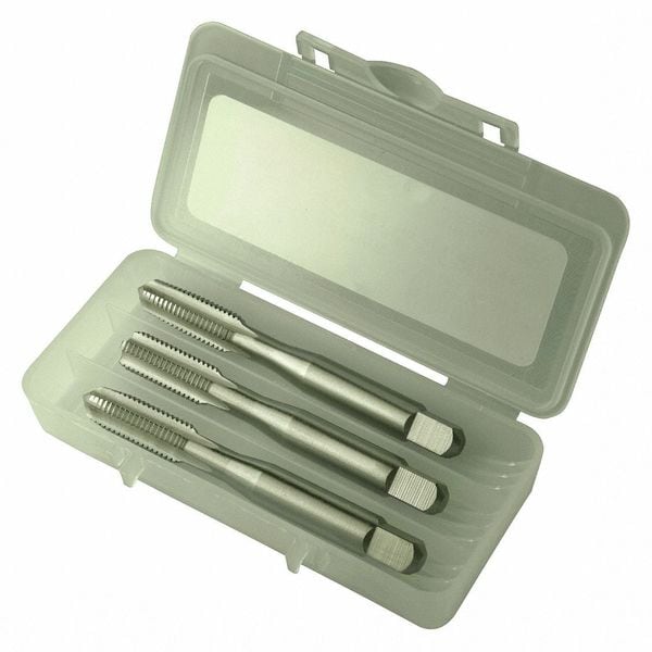 Greenfield Threading 3pc HSS Taper, Plug & Bottoming Hand Tap Set HTGP Greenfield Threading Bright 4-Flute GH3 3/8-16UNC - 342589
