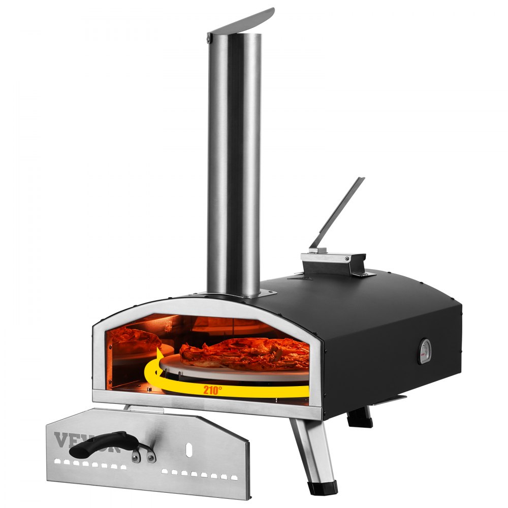 VEVOR 12" Outdoor Pizza Oven Portable Wood Pellet Pizza Oven Camping w/ Rotation - BXPSL12YCKLPK77LXV0