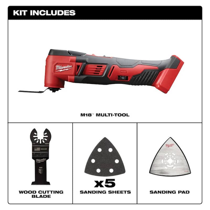 Kit Combo de Herramientas Inalámbricas Milwaukee M18 18V de Iones de Litio sin Escobillas (4 herramientas) con Herramienta Multiusos Oscilante - 3693-24CX-2626-20