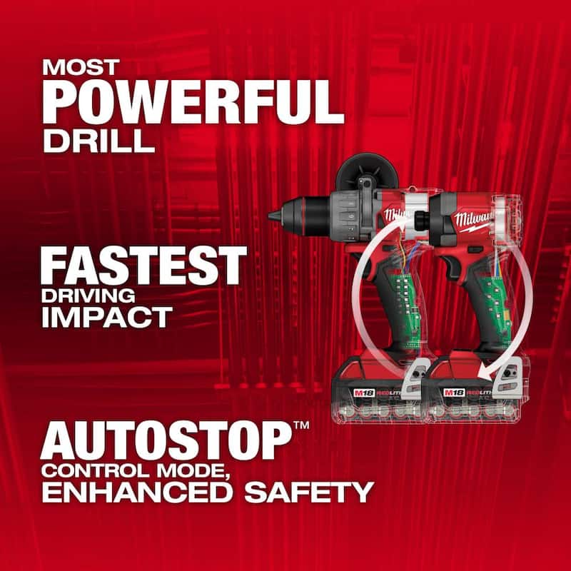 Milwaukee M18 FUEL 18-V Lithium-Ion Brushless Cordless Hammer Drill and Impact Driver Combo Kit (2 Herramientas) con M18 Multi-Tool - 3697-22-2626-20