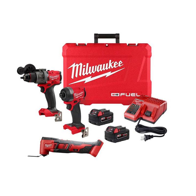 Milwaukee M18 FUEL 18-V Lithium-Ion Brushless Cordless Hammer Drill and Impact Driver Combo Kit (2 Herramientas) con M18 Multi-Tool - 3697-22-2626-20