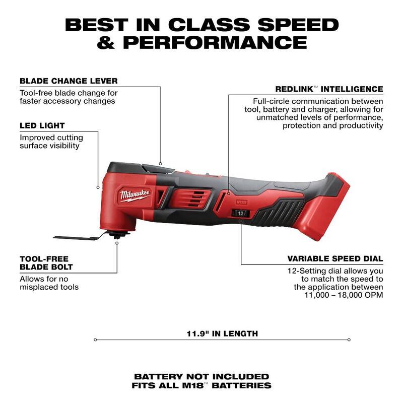 Juego de combo inalámbrico Milwaukee M18 18V de ion de litio con dos baterías de 3.0Ah, 1 cargador (4 herramientas) con multiherramienta y lijadora - 2696-24-2626-20-2648-20