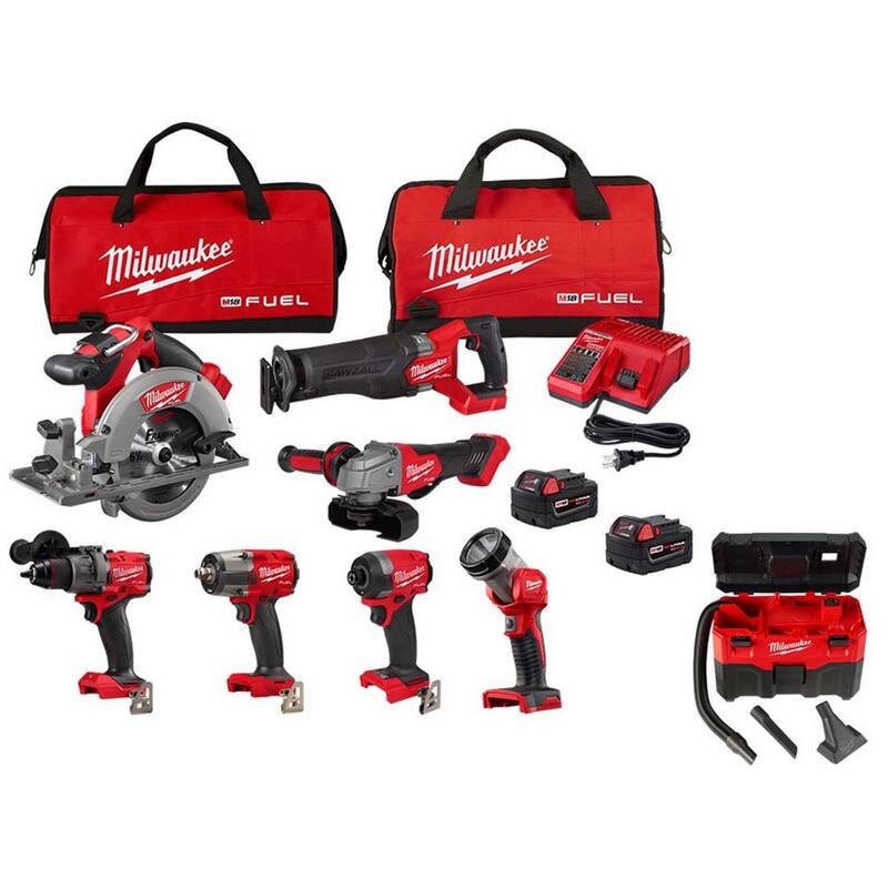 Milwaukee M18 FUEL 18V Kit de Combo Inalámbrico sin Escobillas de Litio con Aspiradora Húmeda/Seca de 2 galones M18 - 3697-27-0880-20