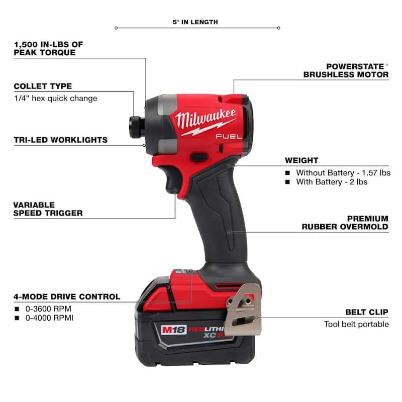 Milwaukee M18 FUEL 18-V Lithium-Ion Brushless Cordless Hammer Drill and Impact Driver Combo Kit (2 herramientas) con sierra de calar - 3697-22-2737-20