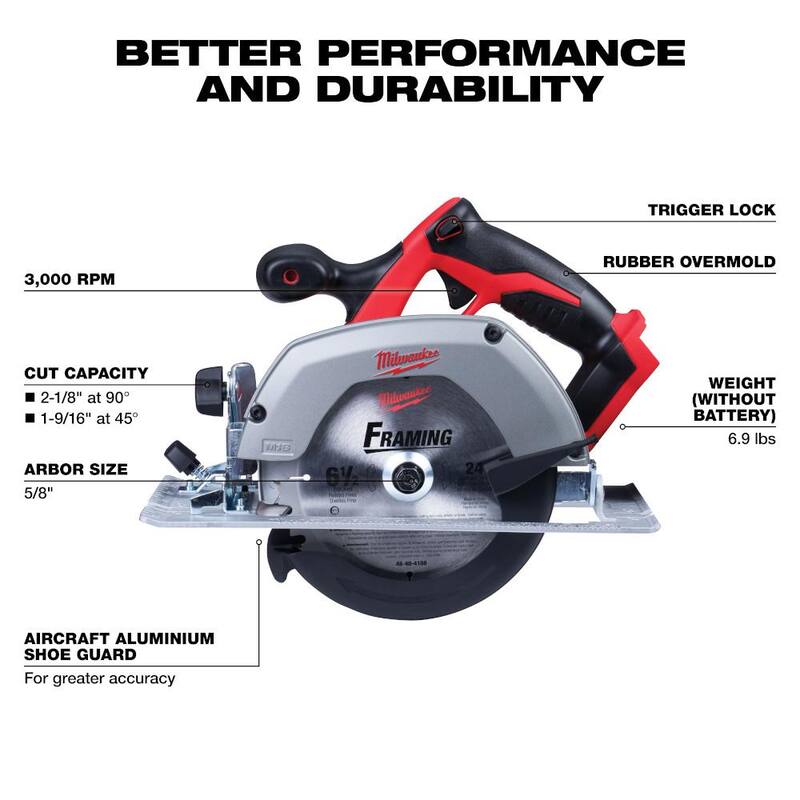 Milwaukee M18 18-Volt Lithium Ion Brushless Cordless Compact Drill/Impact Combo Kit with 6-1/2 in. Circular Saw - 3692-22CT-2630-20

Kit combo inalámbrico de taladro/impacto compacto con sierra circular de 6-1/2 pulgadas y motor sin escobillas Milwaukee M18 de 18 voltios - 3692-22CT-2630-20.
