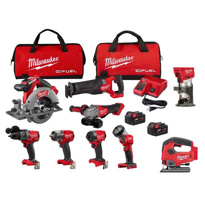 Kit combinado inalámbrico Milwaukee M18 FUEL 18V de ion de litio sin escobillas con sierra de calar y enrutador - 3697-27-2737-20-2723-20