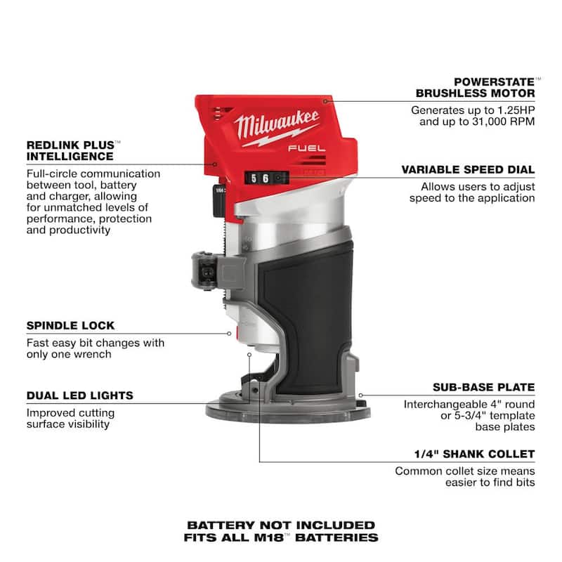 Kit combinado inalámbrico Milwaukee M18 FUEL 18V de ion de litio sin escobillas con sierra de calar y enrutador - 3697-27-2737-20-2723-20