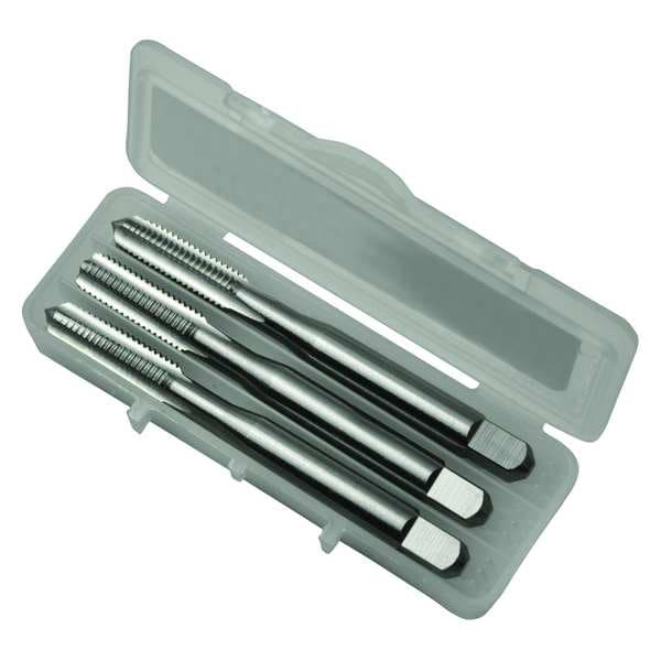 Greenfield Threading 3pc HSS Taper, Plug&Bottoming LH HandTap Set HTGPL Greenfield Threading Bright 4-Flute GH3 #10-32 UNF - 341938