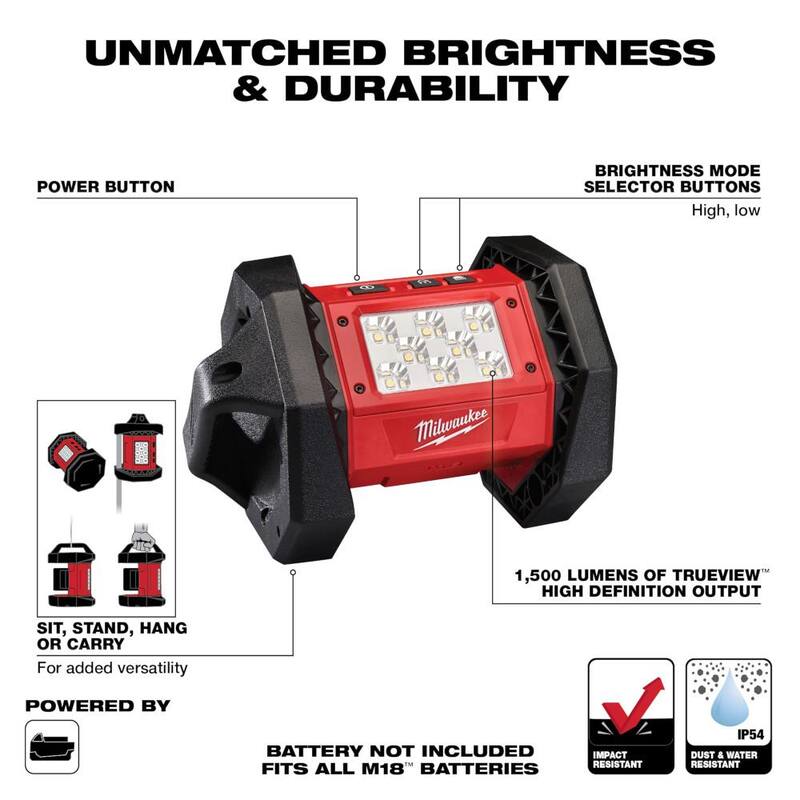 Kit combo inalámbrico Milwaukee M18 18V de iones de litio con dos baterías de 3.0Ah (4 herramientas) con sierra circular de 6-1/2 pulgadas y luz de inundación - 2696-24-2630-20-2361-20.