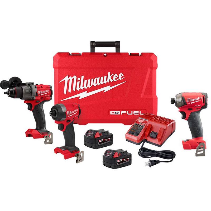 Milwaukee M18 FUEL 18-Volt Lithium-Ion Brushless Cordless Hammer Drill and Impact Driver Combo Kit (2 herramientas) con Impacto SURGE - 3697-22-2760-20