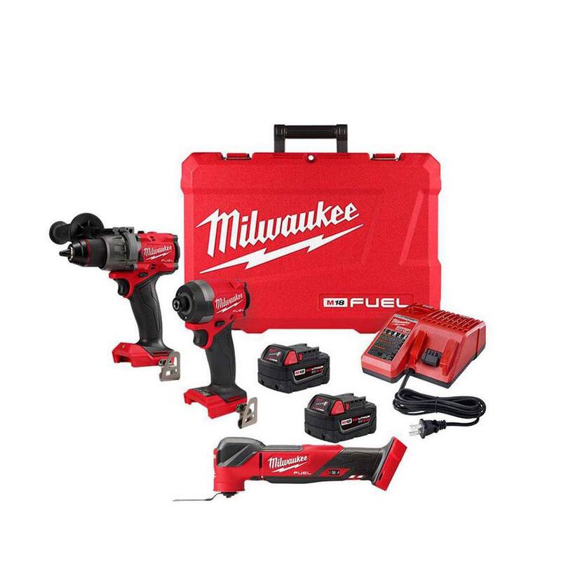 Kit combo de taladro percutor inalámbrico y llave de impacto con motor sin escobillas de iones de litio de 18 V Milwaukee M18 FUEL (2 herramientas) con multiherramienta - 3697-22-2836-20