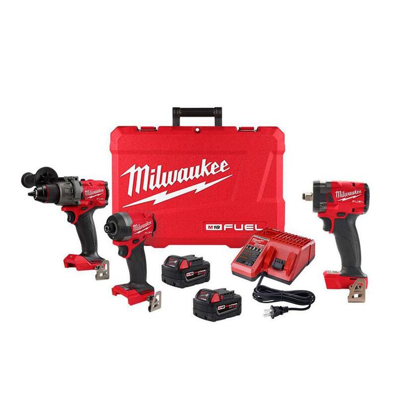 Milwaukee M18 FUEL Kit Combinado de Taladro Percutor/Atornillador de Impacto Inalámbrico sin Escobillas de 18 Voltios de Iones de Litio (2 Herramientas) con Llave de Impacto de 1/2 pulg. - 3697-22-2855-20