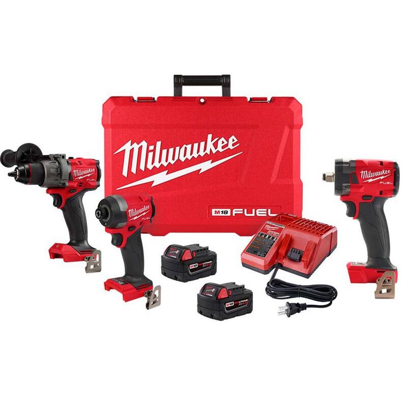 Milwaukee M18 FUEL Kit Combinado de Taladro Percutor/Atornillador de Impacto Inalámbrico sin Escobillas de 18 Voltios de Iones de Litio (2 Herramientas) con Llave de Impacto de 1/2 pulg. - 3697-22-2855-20