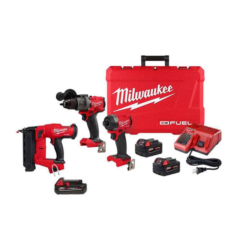 Milwaukee M18 FUEL 18V - Paquete Combinado sin Escobillas Inalámbrico de Iones de Litio con Clavadora de Brad M18 FUEL de Calibre 18 y Batería de 2.0Ah - 3697-22-2746-20-48-11-1820