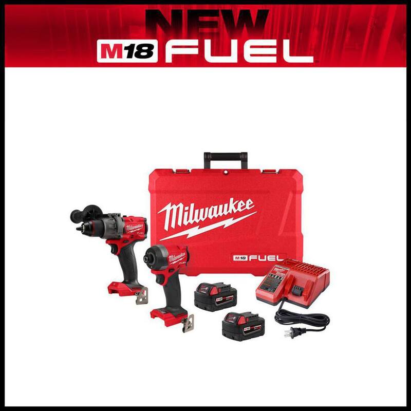 Milwaukee M18 FUEL 18V Lith-Ion Brushless Cordless Hammer Drill/Impact Driver Combo Kit con Batería REDLITHIUM FORGE XC 8.0 Ah - 3697-22-48-11-1881
