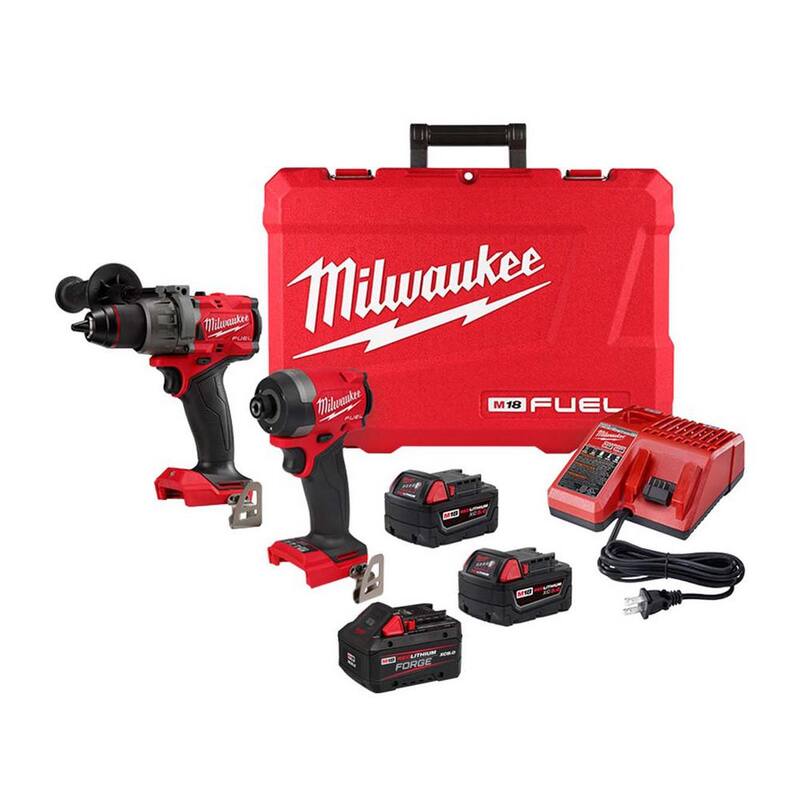 Milwaukee M18 FUEL 18V Lith-Ion Brushless Cordless Hammer Drill/Impact Driver Combo Kit con Batería REDLITHIUM FORGE XC 8.0 Ah - 3697-22-48-11-1881