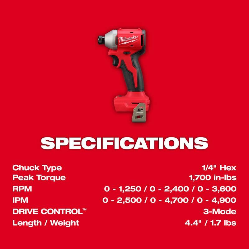 Juego de combos inalámbricos Milwaukee M18 de 18 voltios con tecnología de iones de litio sin escobillas (4 herramientas) con 2 baterías, 1 cargador y bolsa de herramientas con luz de inundación - 3693-24CX-2365-20