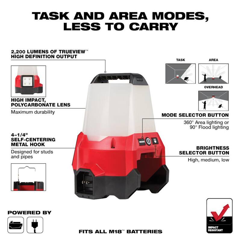 Juego de combinación de taladro/destornillador inalámbrico Milwaukee M18 18V de iones de litio (2 herramientas) con luz LED para sitio y dos baterías de 3.0Ah - 2691-22-2144-20-48-11-1822