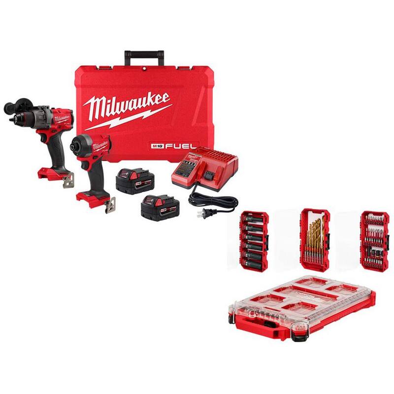 Milwaukee M18 FUEL 18V Li-Ion Brushless Cordless Hammer Drill and Impact Driver Combo Kit w/2 Batteries & PACKOUT Bit Set (60-Pc) - 3697-22-48-32-5162

Milwaukee M18 FUEL 18V Li-Ion Brushless Combo de Taladro de Percusión Inalámbrico y Llave de Impacto con 2 Baterías y Set de Puntas PACKOUT (60 piezas) - 3697-22-48-32-5162