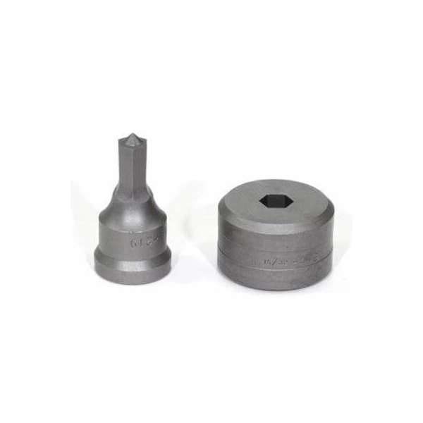 Edwards Punch And Die Set, Hex, 716 In Punch, 1532 In Die Sizes Included, 2 Piece, For Use With Standard - PDH7/16