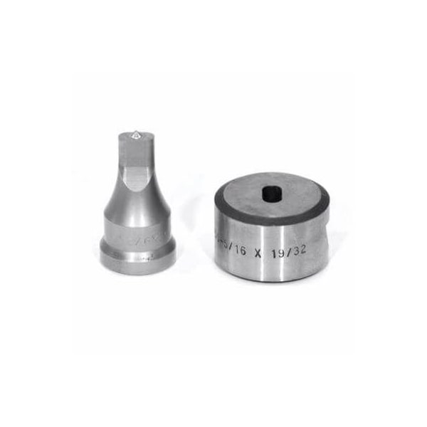 Edwards Punch And Die Set, Oblong, 932 X 916 In Punch, 516 X 1932 In Die Sizes Included, 2 Piece, For - PDOB9/32X9/16